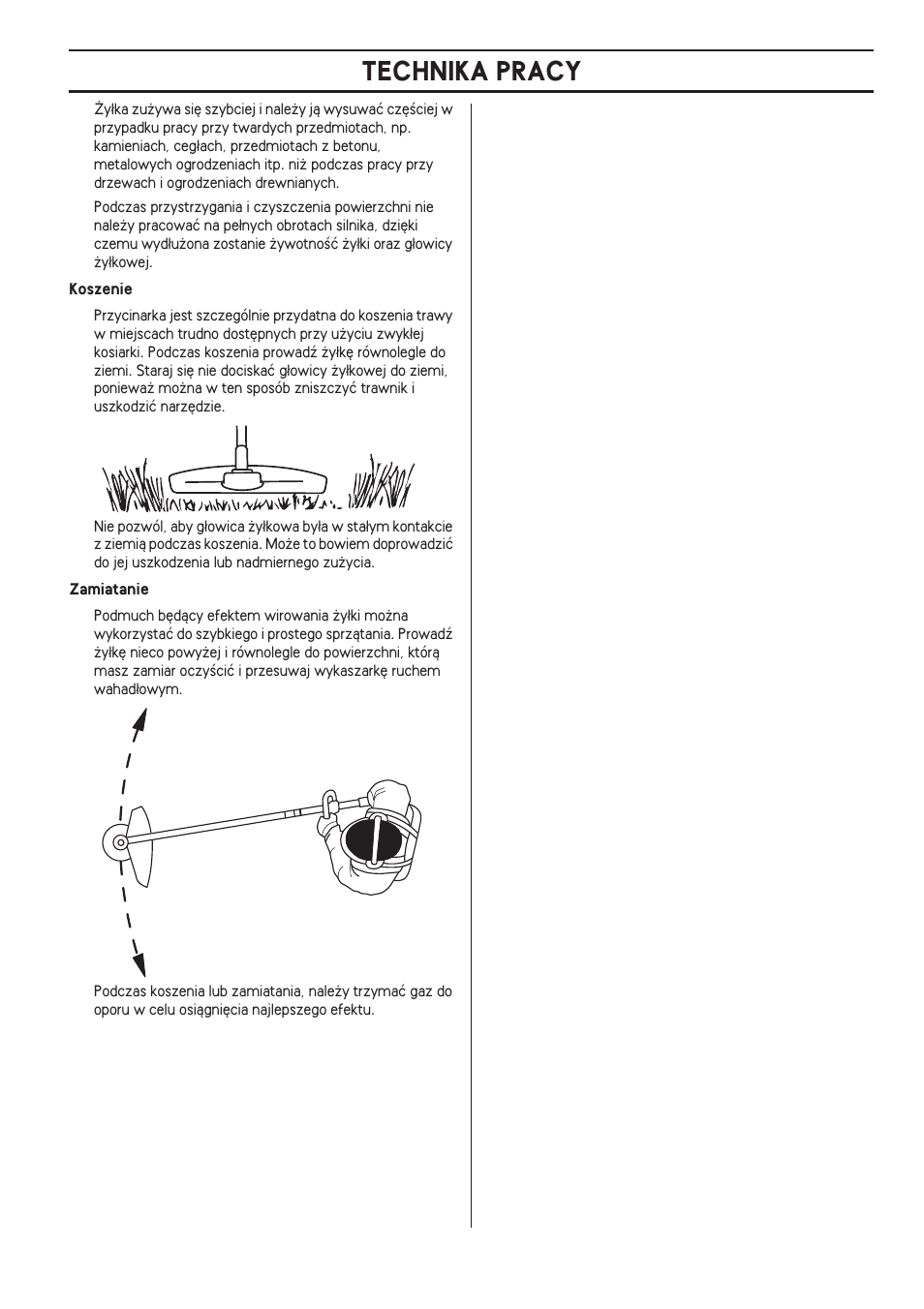 Technika pracy | Husqvarna 122LD User Manual | Page 379 / 642