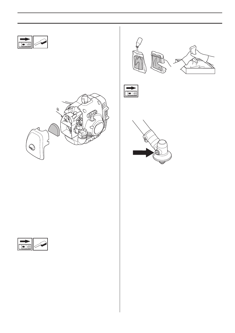 Underhåll, Luftfilter, Rengöring av luftfilter | Inoljning av luftfilter, Vinkelväxel | Husqvarna 122LD User Manual | Page 41 / 642