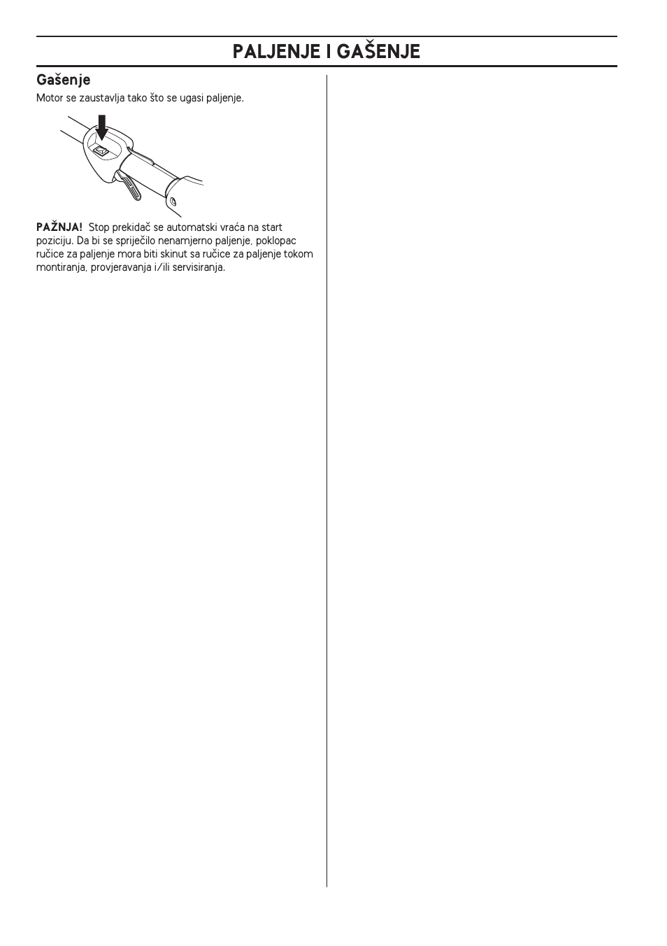 Ga‰enje, Paljenje i ga·enje | Husqvarna 122LD User Manual | Page 488 / 642