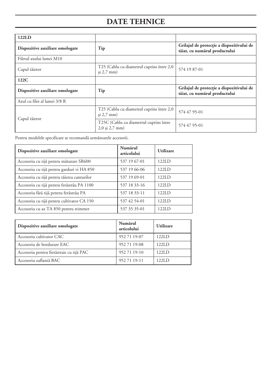 Date tehnice | Husqvarna 122LD User Manual | Page 518 / 642