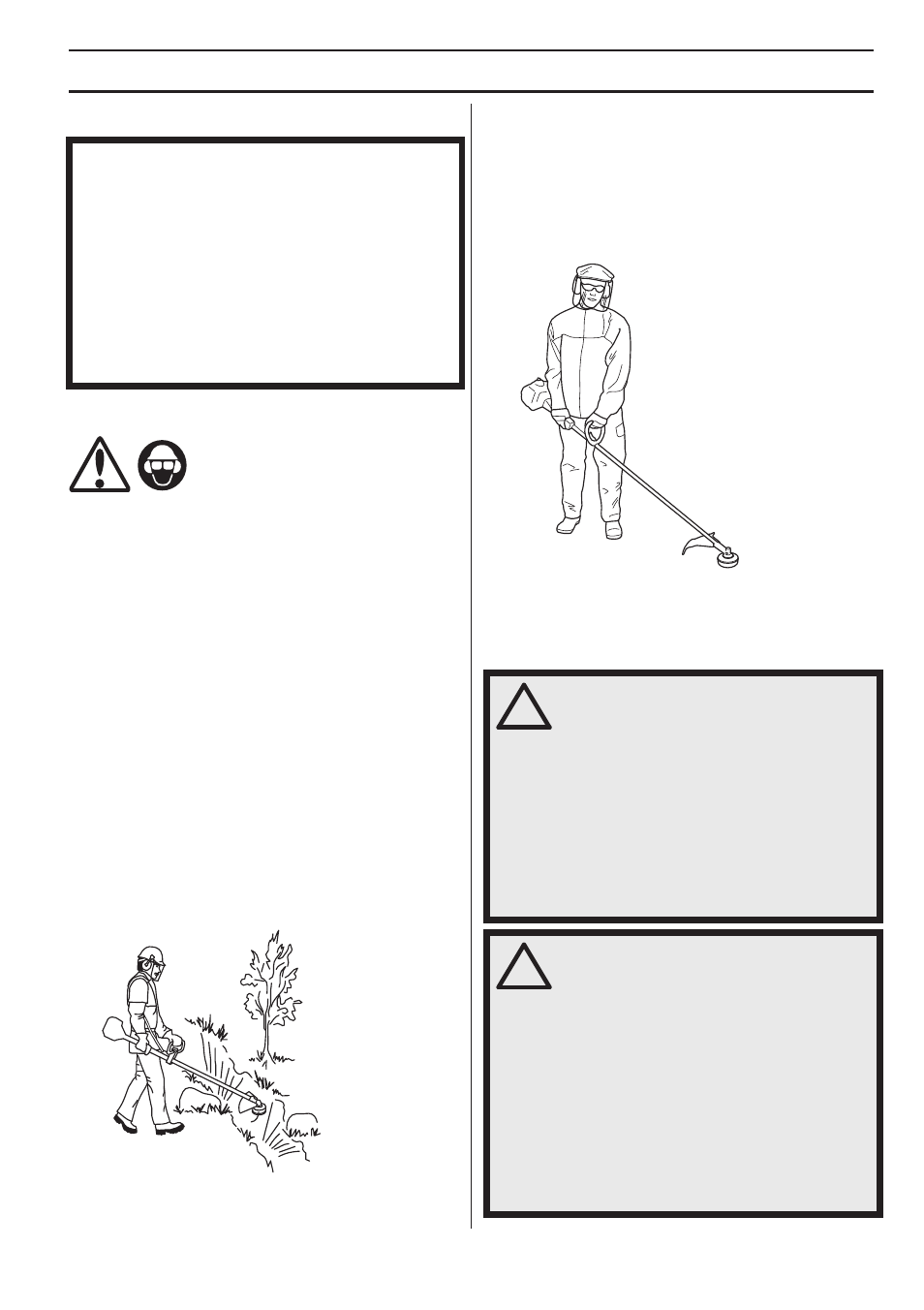 Arbejdsteknik, Generelle arbejdsinstruktioner | Husqvarna 122LD User Manual | Page 59 / 642