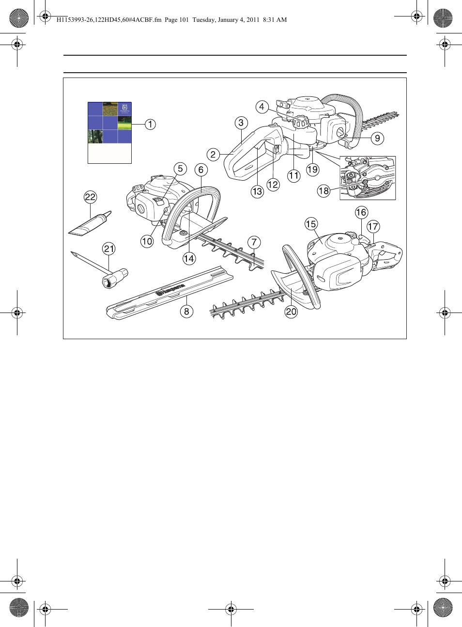 Quels sont les composants | Husqvarna 122HD60 User Manual | Page 101 / 532