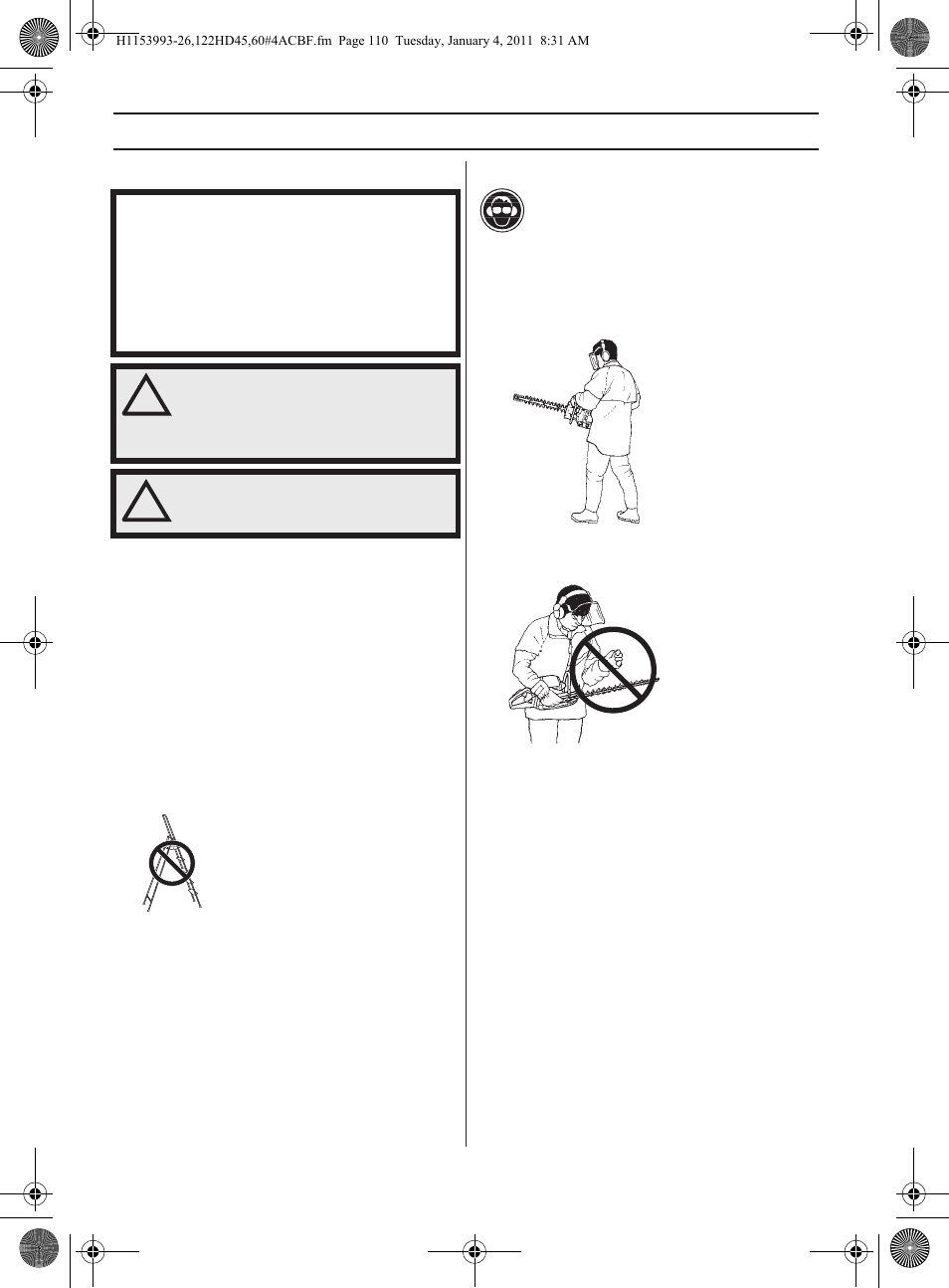 Techniques d e travail, Méthodes de travail | Husqvarna 122HD60 User Manual | Page 110 / 532