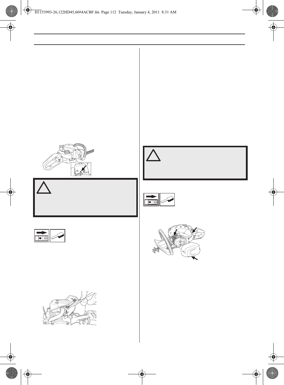 Entretien, Carburateur, Silencieux | Système de refroidissement | Husqvarna 122HD60 User Manual | Page 112 / 532