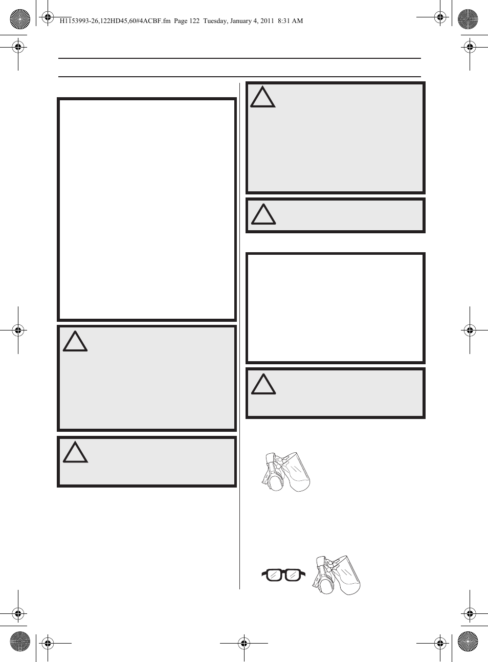 Algemene veiligheidsinstructies | Husqvarna 122HD60 User Manual | Page 122 / 532