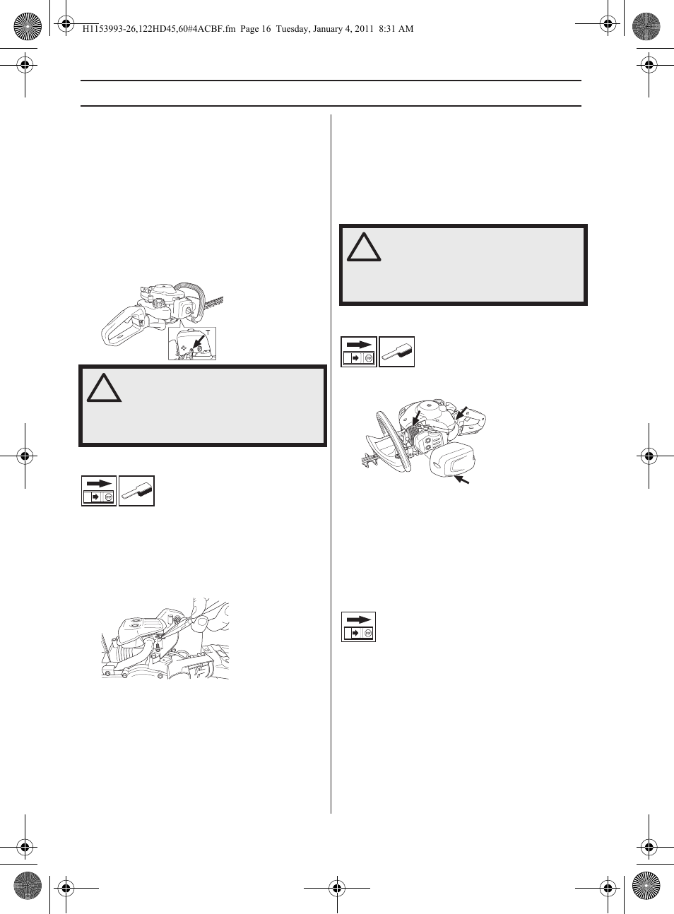 Maintenance, Carburettor, Muffler | Cooling system, Spark plug | Husqvarna 122HD60 User Manual | Page 16 / 532