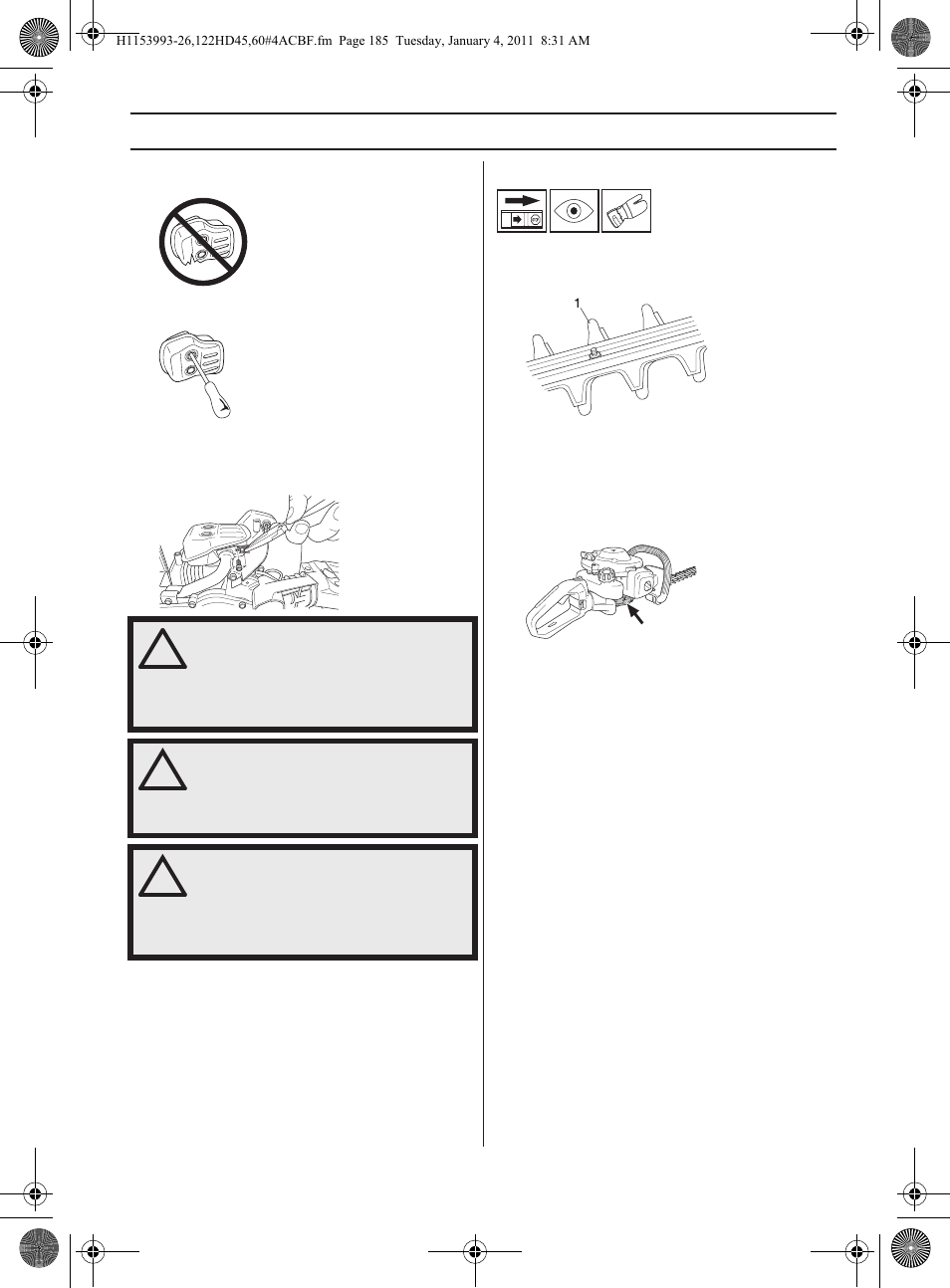 Norme generali di sicurezza | Husqvarna 122HD60 User Manual | Page 185 / 532