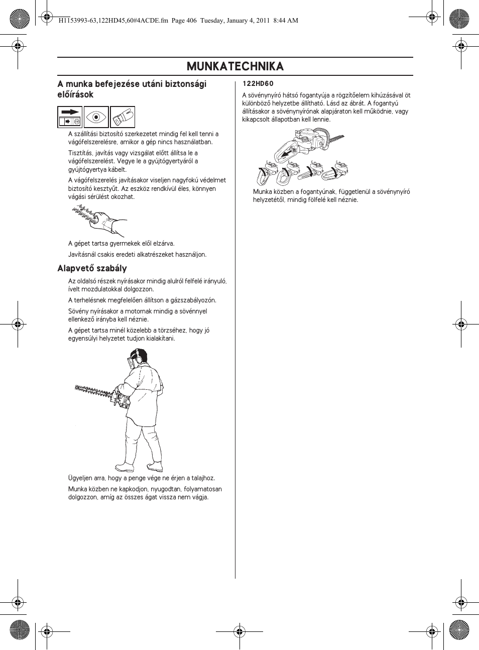 Munkatechnika | Husqvarna 122HD60 User Manual | Page 406 / 532