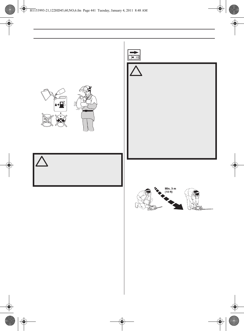 Brennstoffhåndtering, Fylling av brennstoff | Husqvarna 122HD60 User Manual | Page 441 / 532