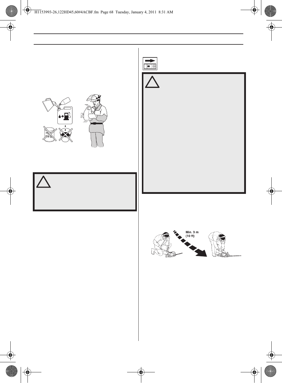 Polttoaineen käsittely, Tankkaus | Husqvarna 122HD60 User Manual | Page 68 / 532