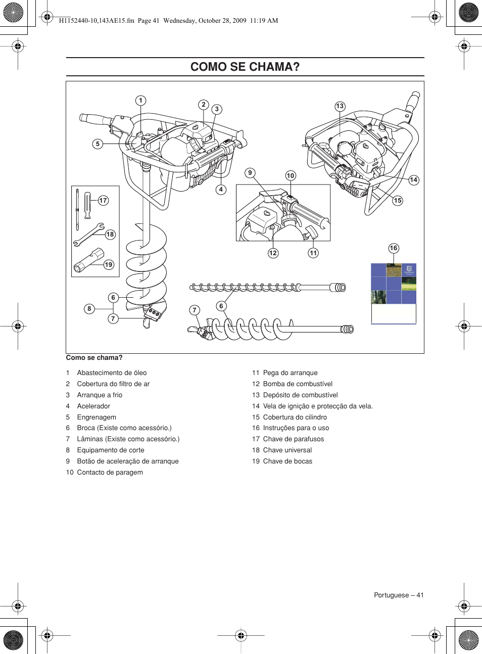 Como se chama | Husqvarna 143AE15 User Manual | Page 41 / 76