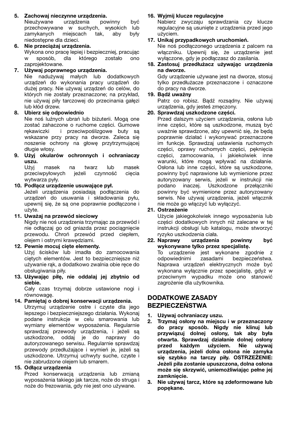 Dodatkowe zasady bezpieczeństwa | Makita 5143R User Manual | Page 18 / 28