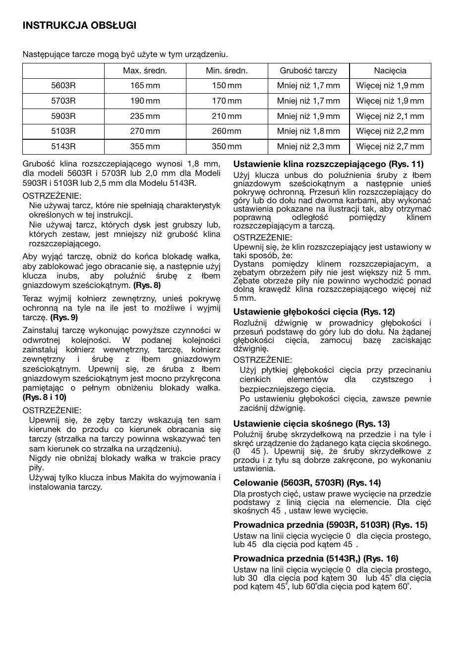 Instrukcja obsługi | Makita 5143R User Manual | Page 20 / 28