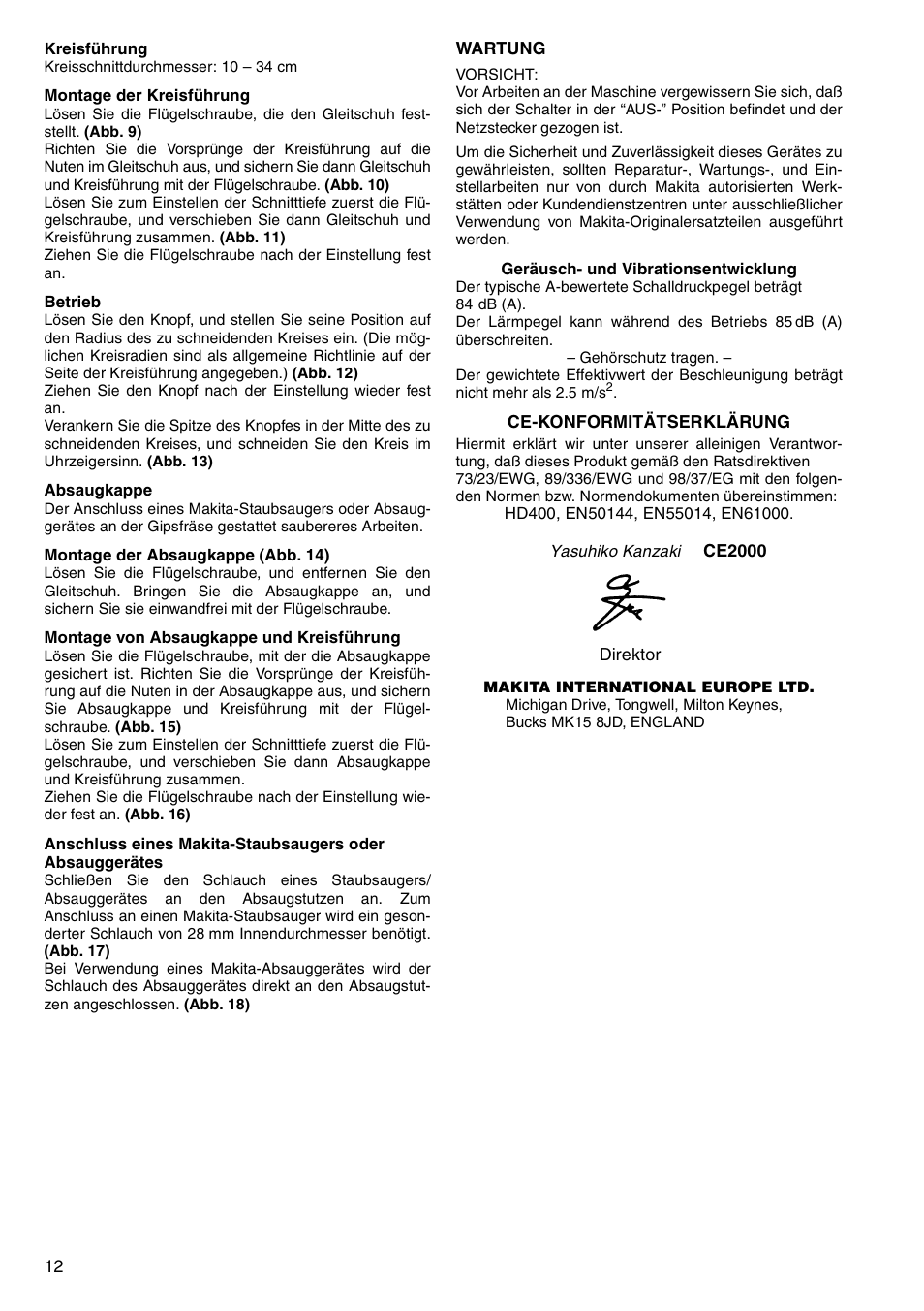 Makita 3706 User Manual | Page 12 / 24