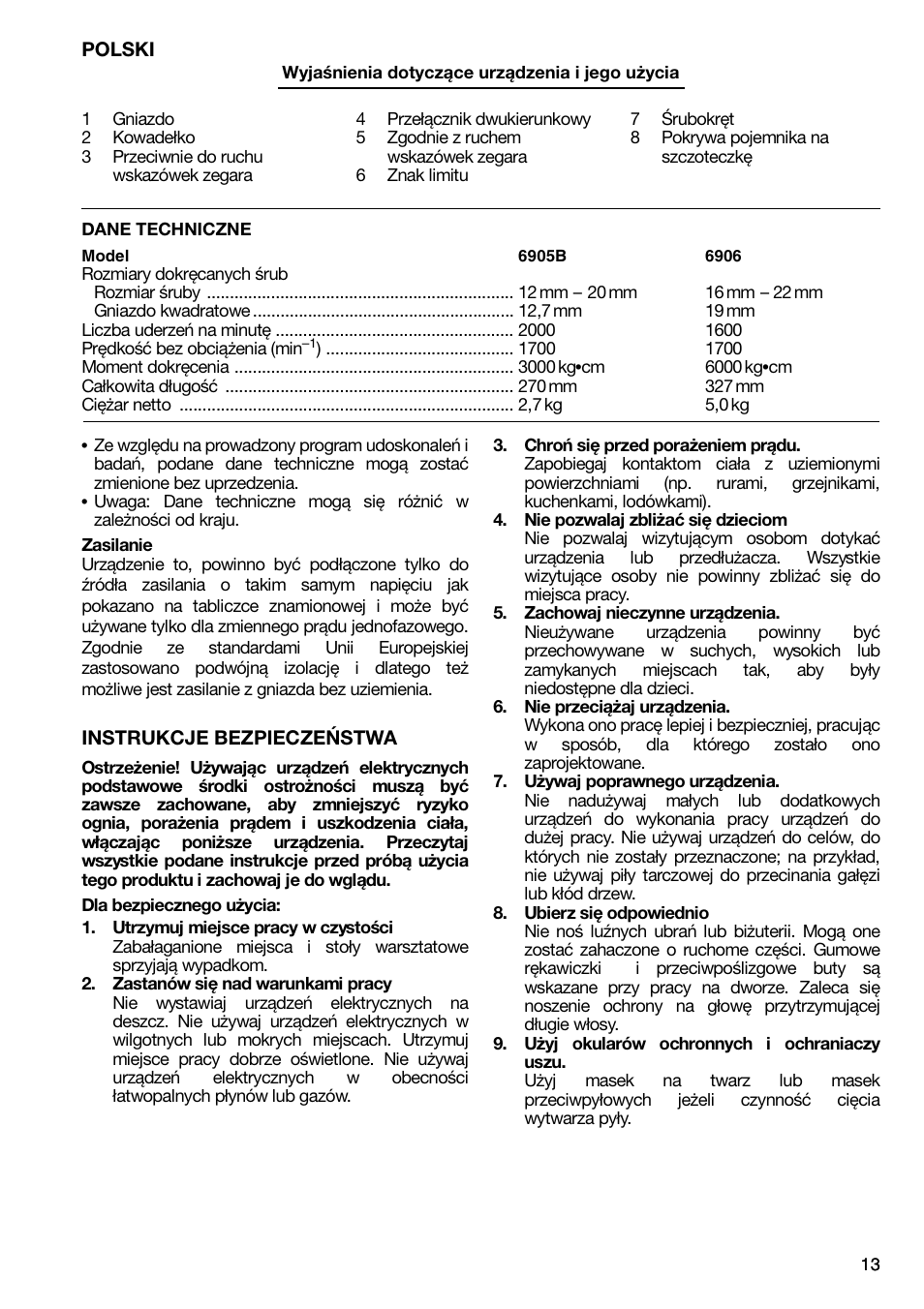 Makita 6906 User Manual | Page 13 / 24