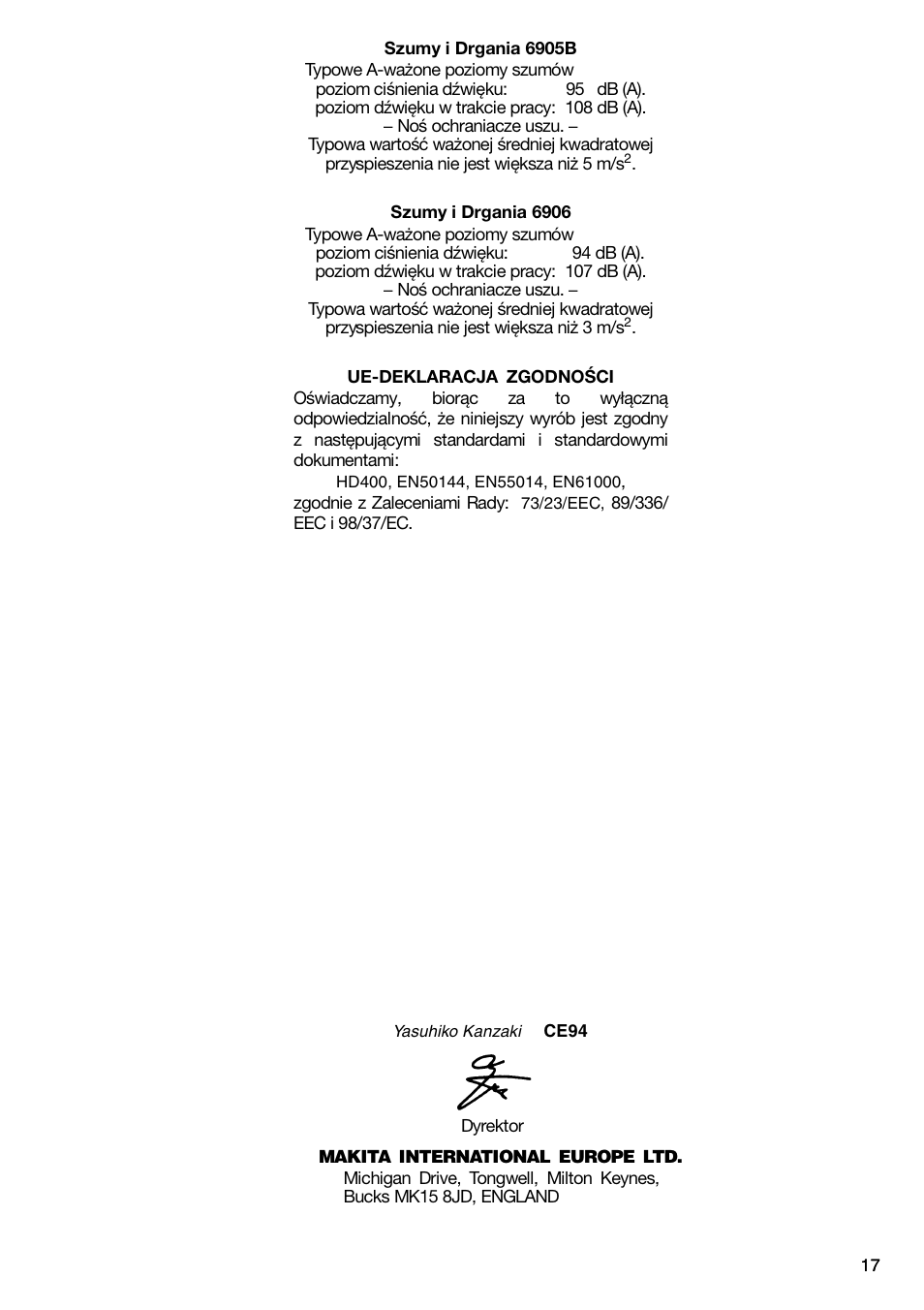 Makita 6906 User Manual | Page 17 / 24