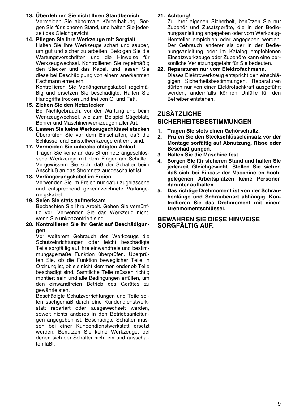 Zusätzliche sicherheitsbestimmungen, Bewahren sie diese hinweise sorgfältig auf | Makita 6906 User Manual | Page 9 / 24