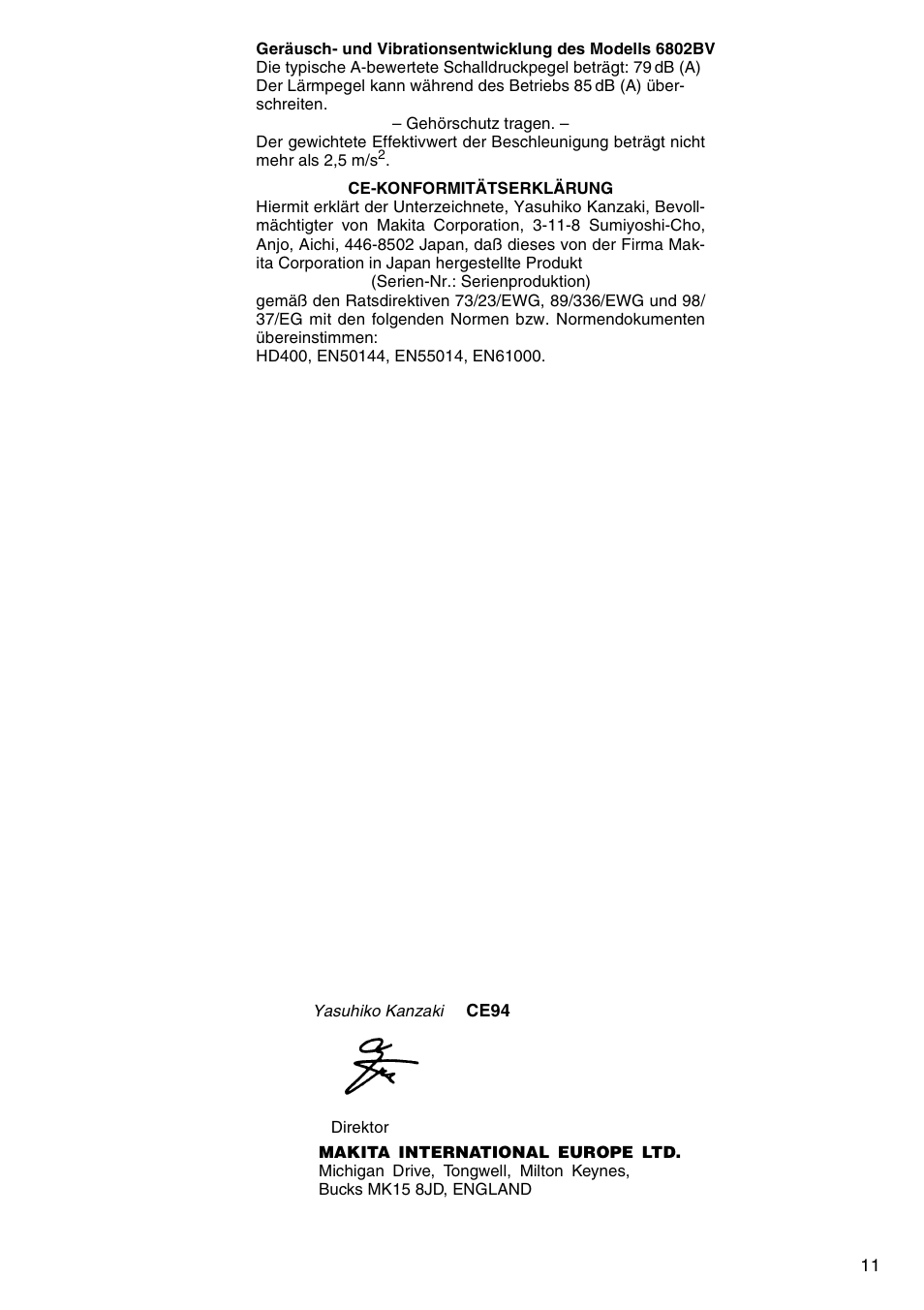 Makita 6802BV User Manual | Page 11 / 20