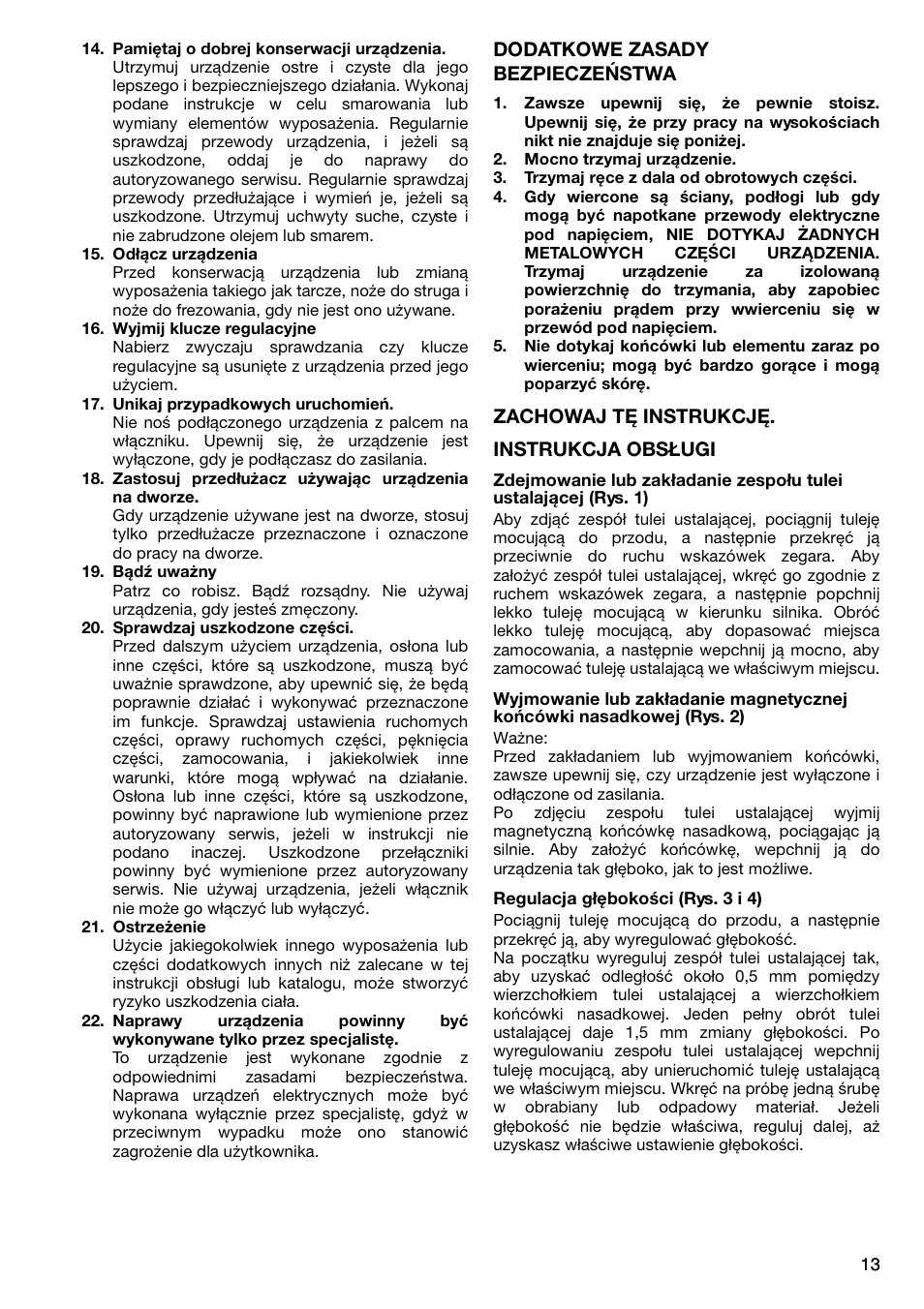 Dodatkowe zasady bezpieczeństwa, Zachowaj tę instrukcję. instrukcja obsługi | Makita 6802BV User Manual | Page 13 / 20