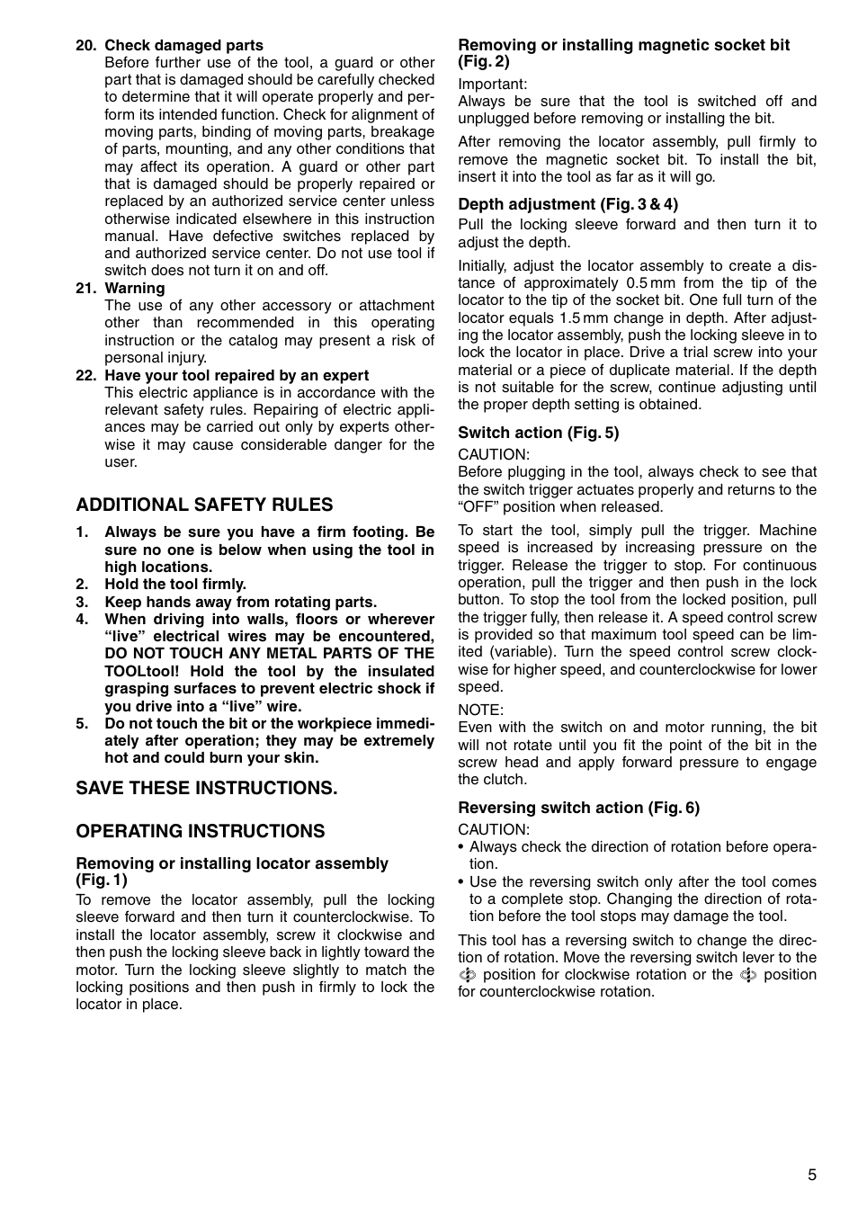 Additional safety rules, Save these instructions. operating instructions | Makita 6802BV User Manual | Page 5 / 20