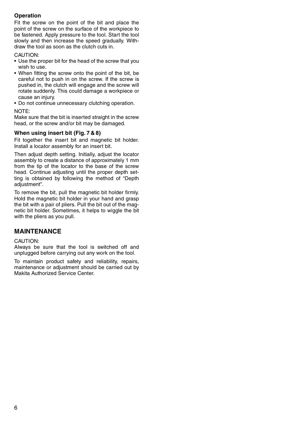 Maintenance | Makita 6802BV User Manual | Page 6 / 20