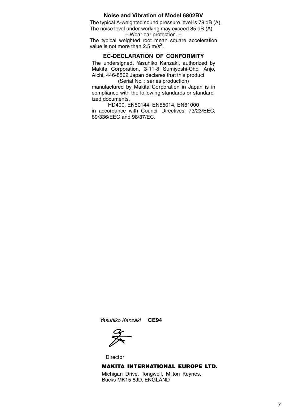 Makita 6802BV User Manual | Page 7 / 20