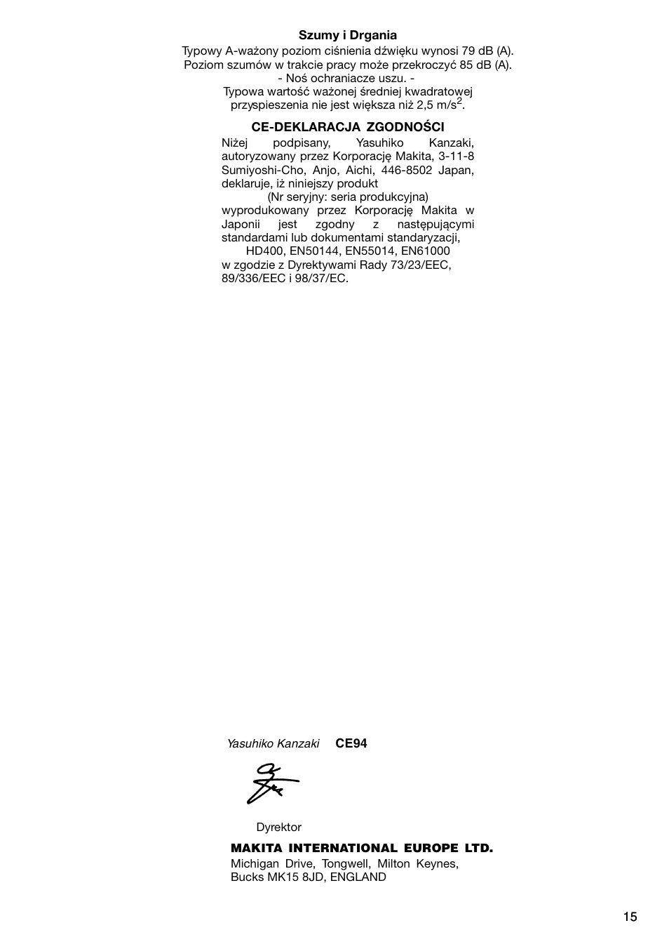 Makita 6805BV User Manual | Page 15 / 20