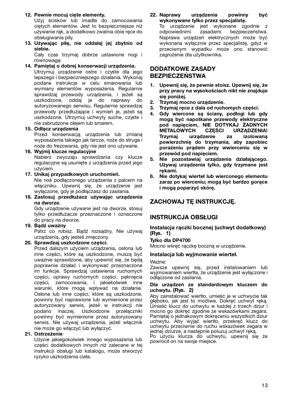 Dodatkowe zasady bezpieczeństwa, Zachowaj tę instrukcję. instrukcja obsługi | Makita 6402 User Manual | Page 13 / 20