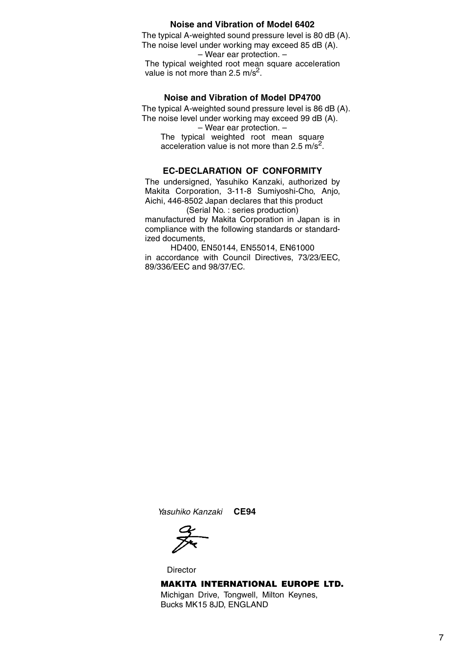 Makita 6402 User Manual | Page 7 / 20
