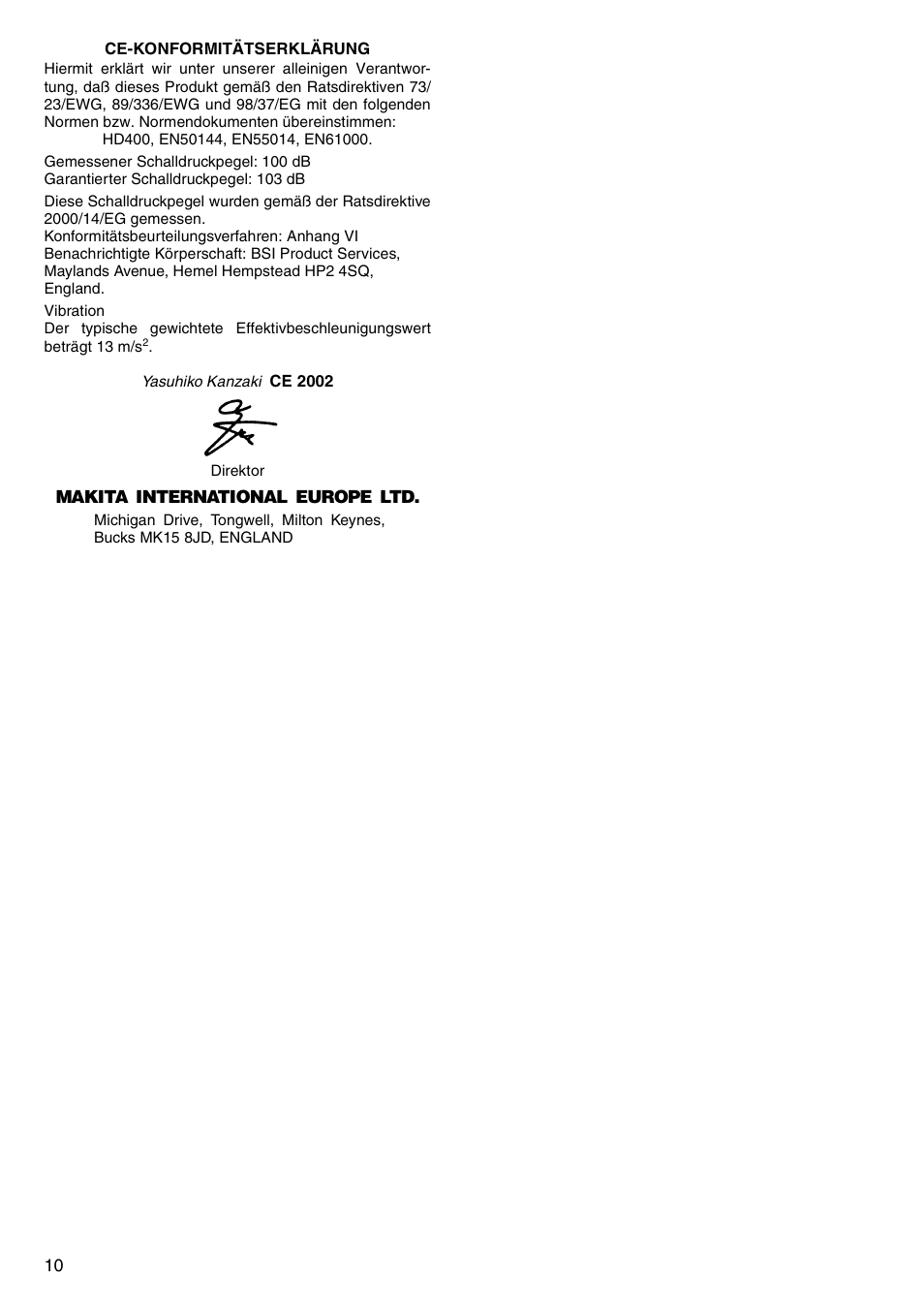 Makita HM1304 User Manual | Page 10 / 20