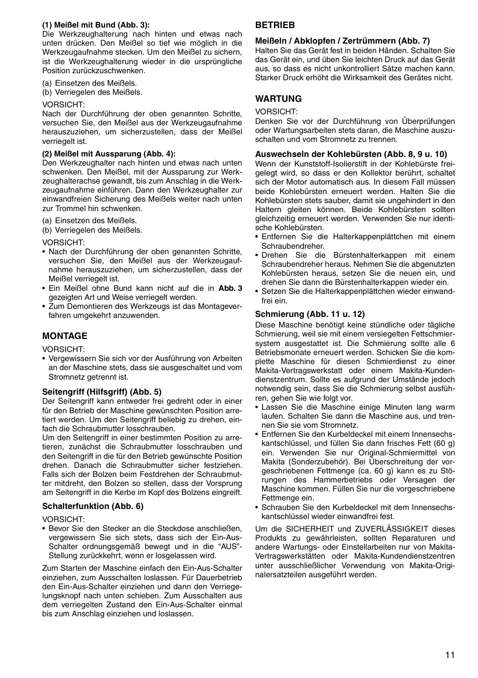 Makita HM1304B User Manual | Page 11 / 20