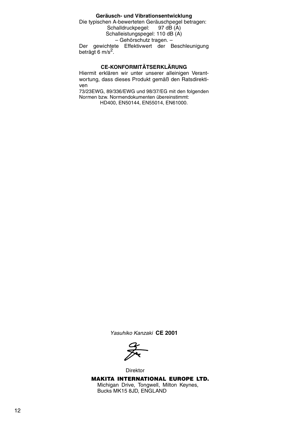 Makita HP2051F User Manual | Page 12 / 24