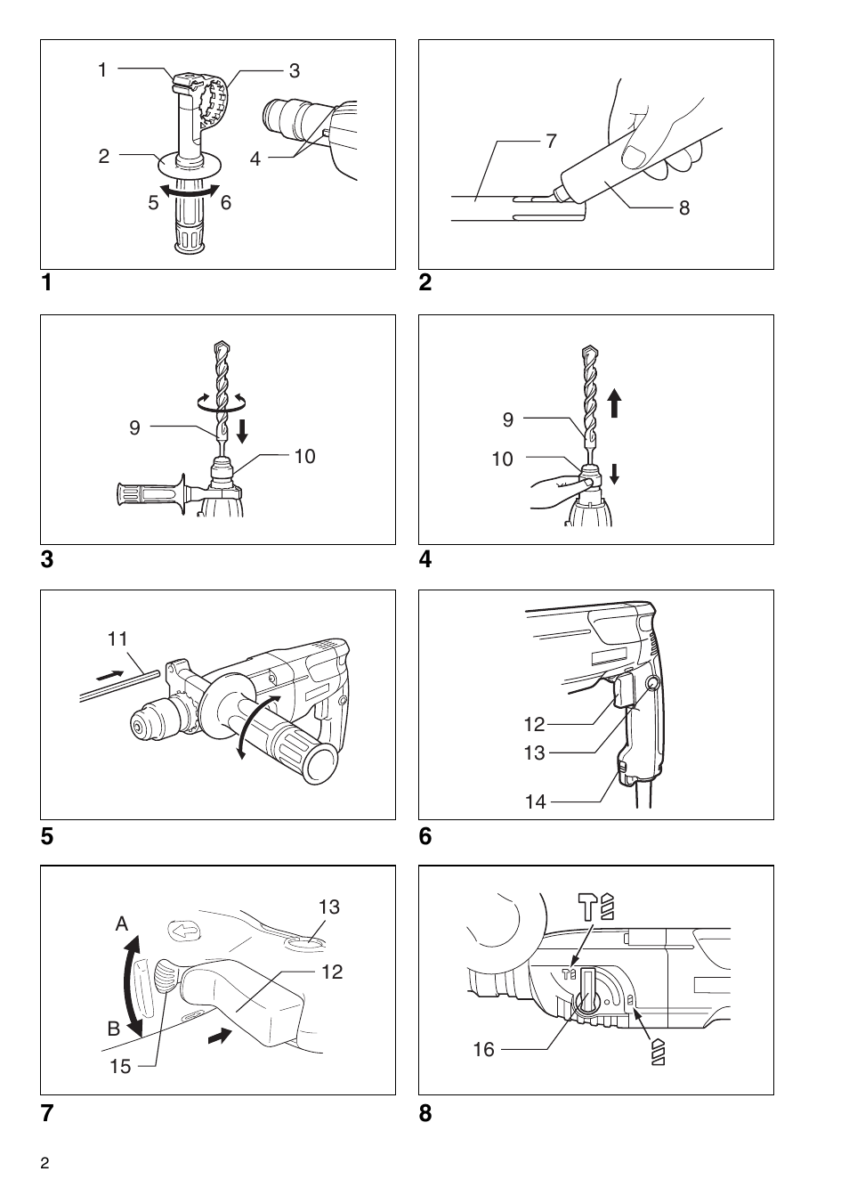 Makita HR2442 User Manual | Page 2 / 24