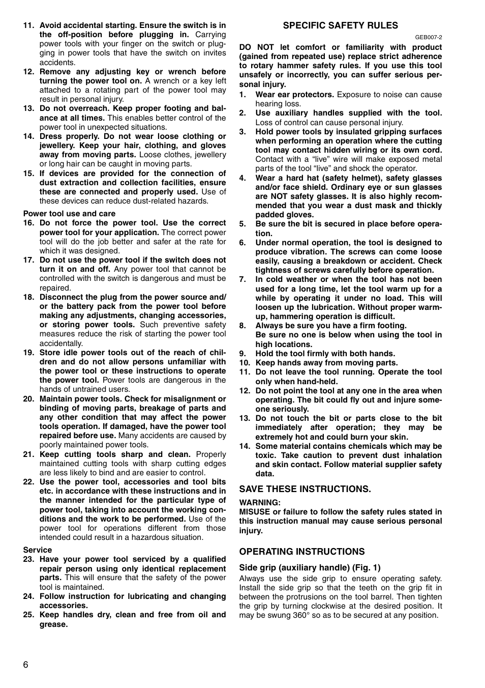 Makita HR2442 User Manual | Page 6 / 24