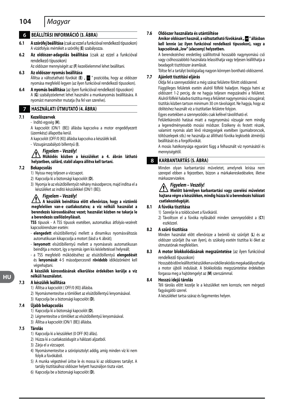 104 magyar | Makita HW112 User Manual | Page 104 / 140