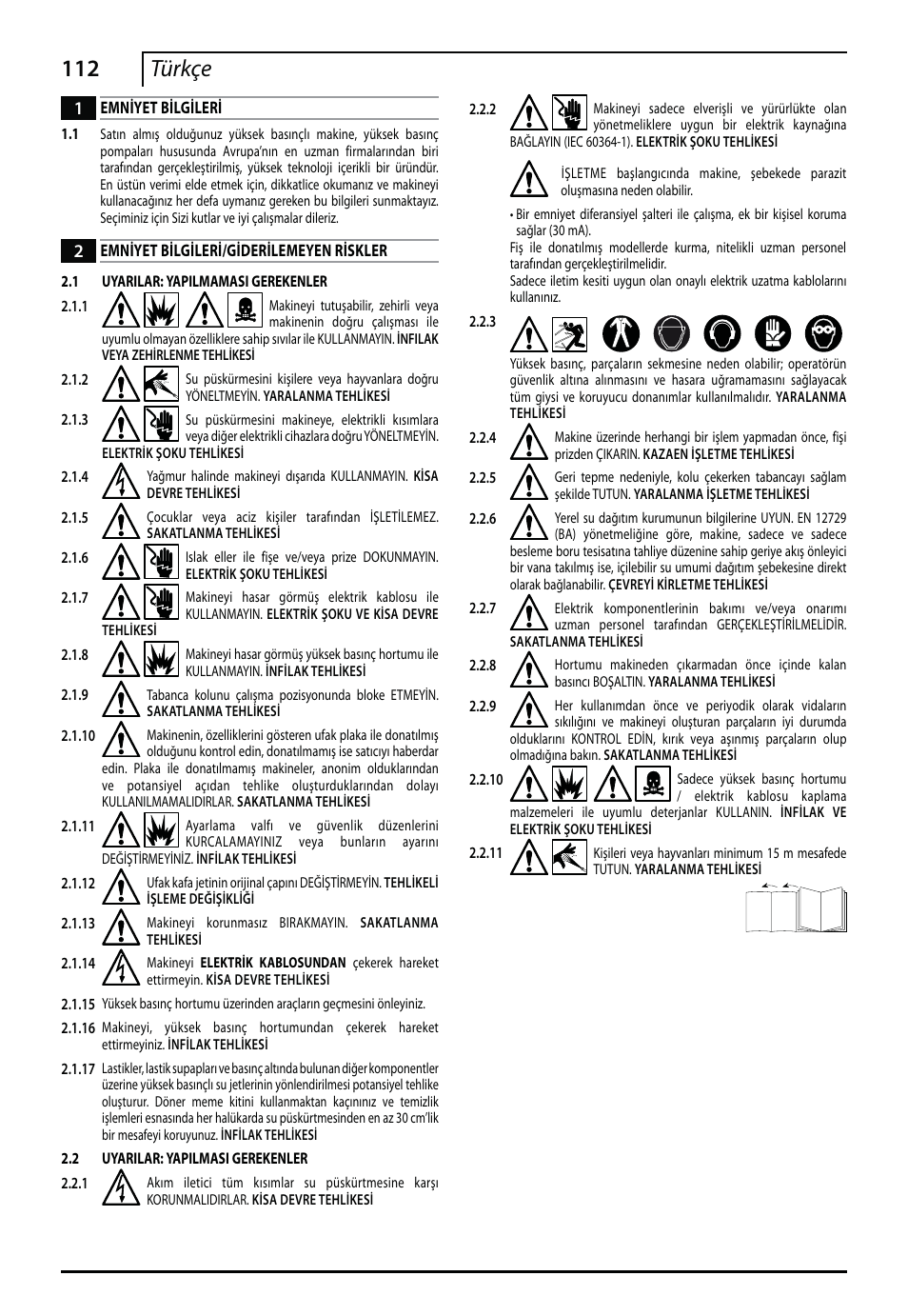 112 türkçe | Makita HW112 User Manual | Page 112 / 140