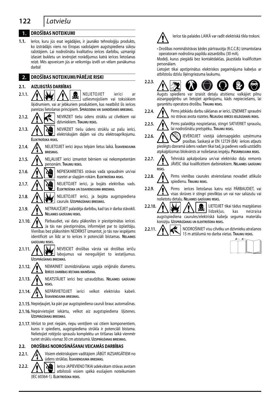 122 latviešu | Makita HW112 User Manual | Page 122 / 140