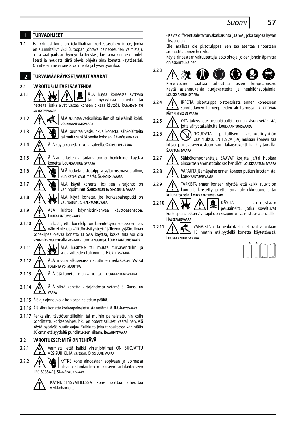 57 suomi | Makita HW112 User Manual | Page 57 / 140