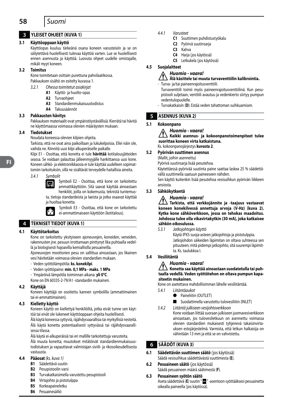 58 suomi | Makita HW112 User Manual | Page 58 / 140