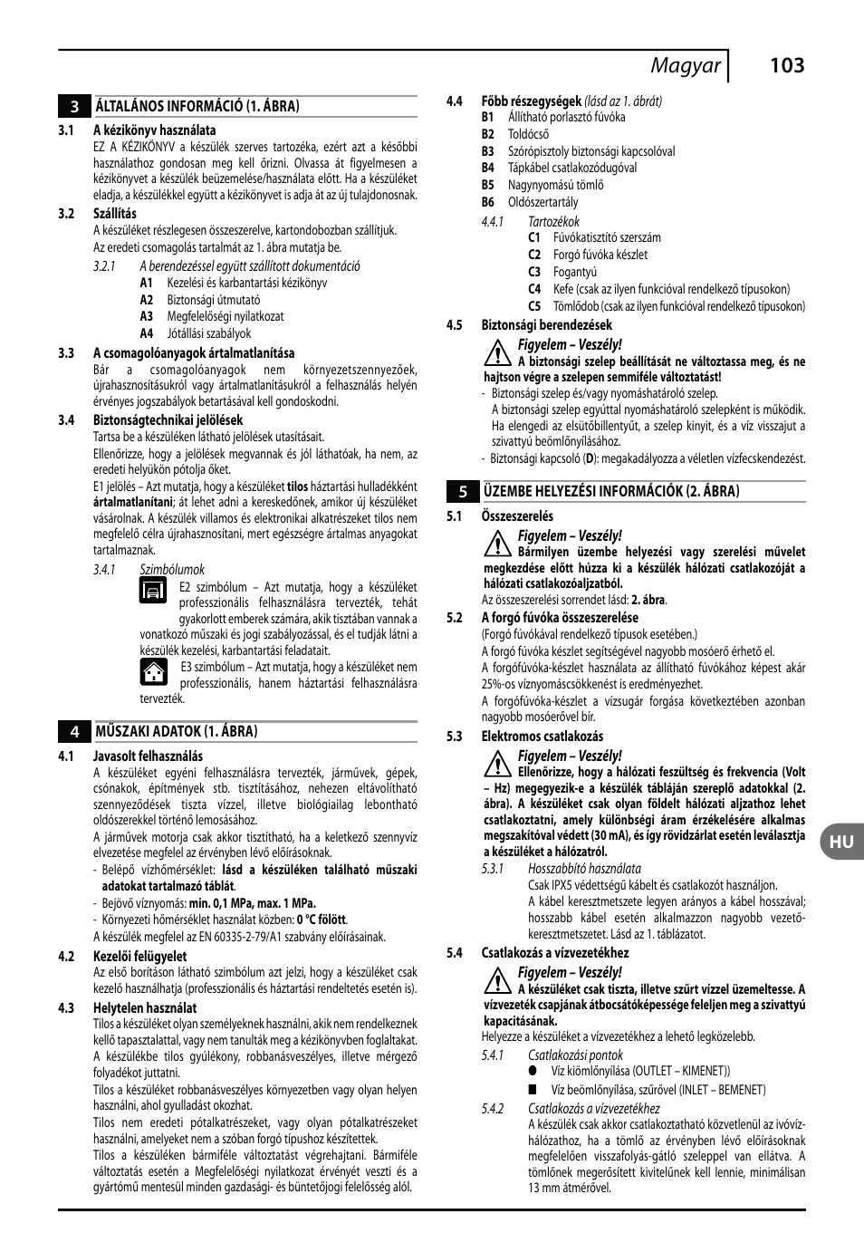 103 magyar | Makita HW140 User Manual | Page 103 / 140