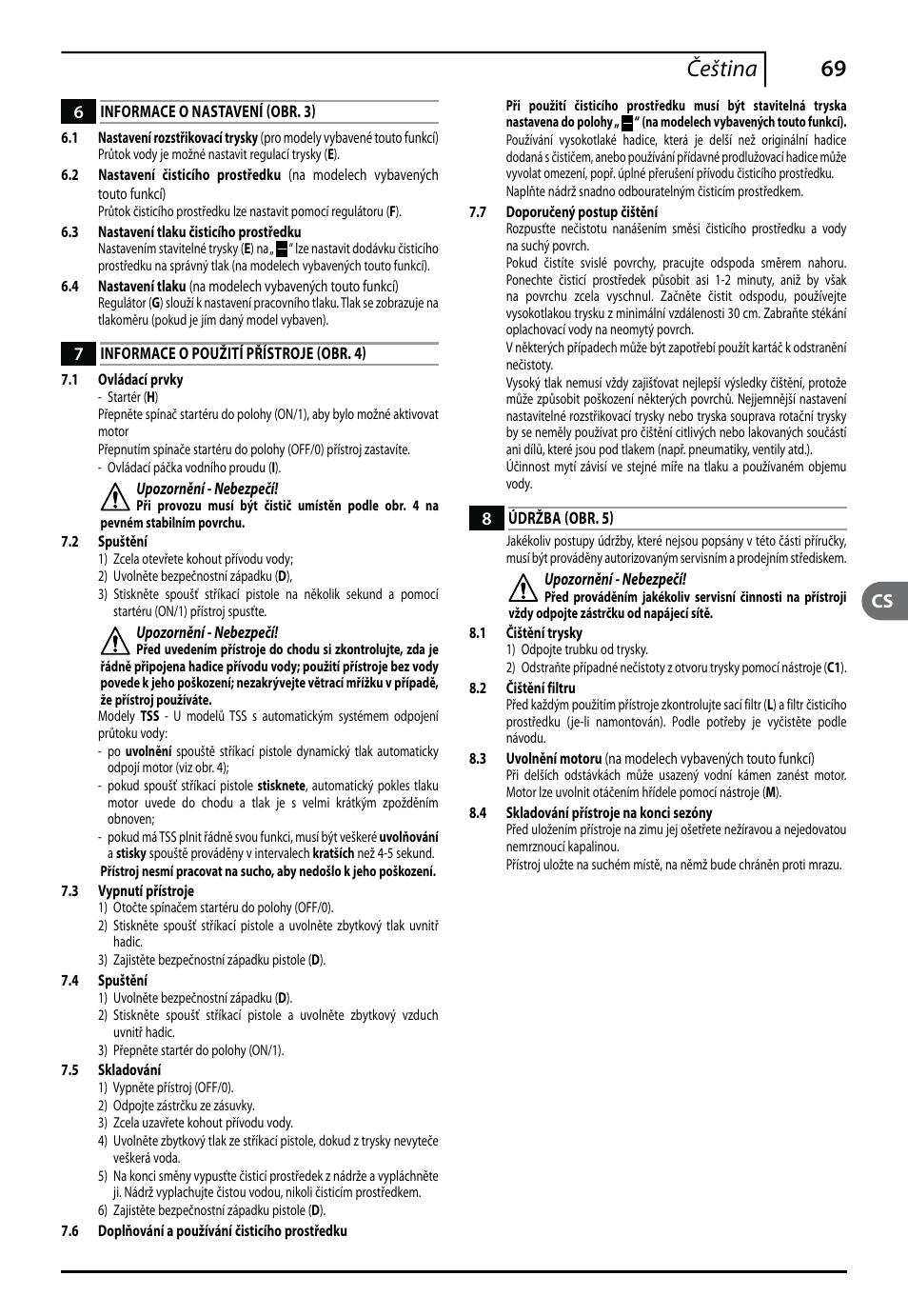 69 čeština | Makita HW140 User Manual | Page 69 / 140