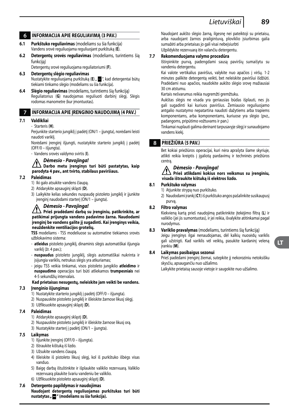 89 lietuviškai | Makita HW140 User Manual | Page 89 / 140