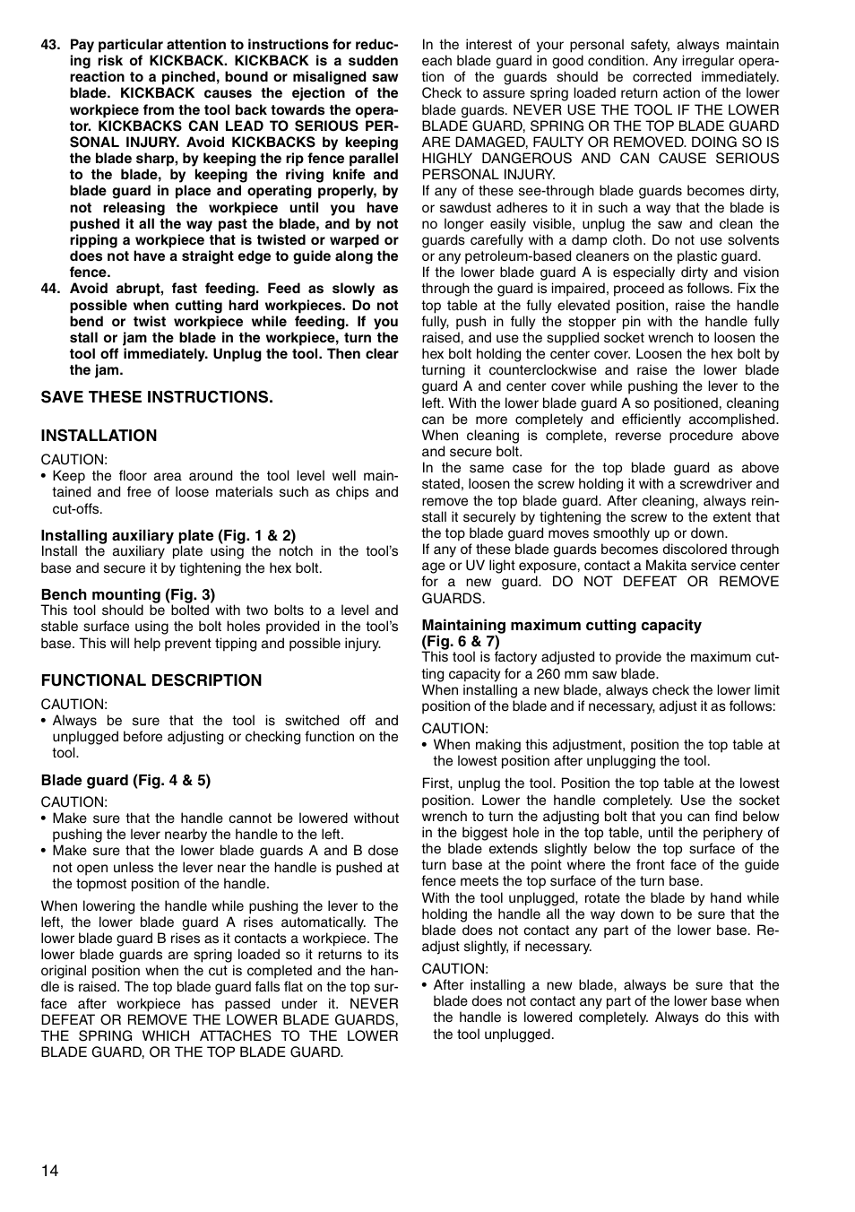 Makita LH1040F User Manual | Page 14 / 60