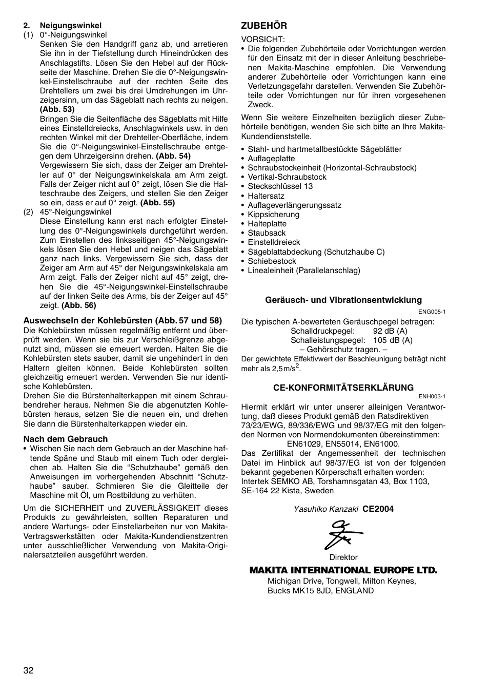 Makita LH1040F User Manual | Page 32 / 60