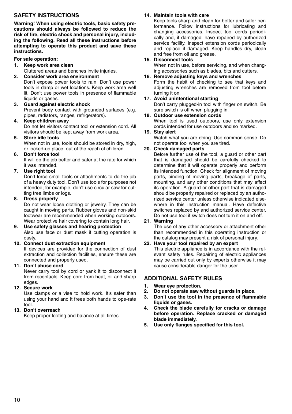 Makita LS1040F User Manual | Page 10 / 44