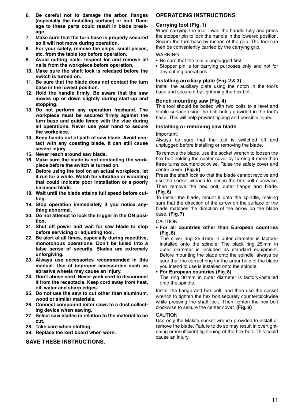 Makita LS1040F User Manual | Page 11 / 44