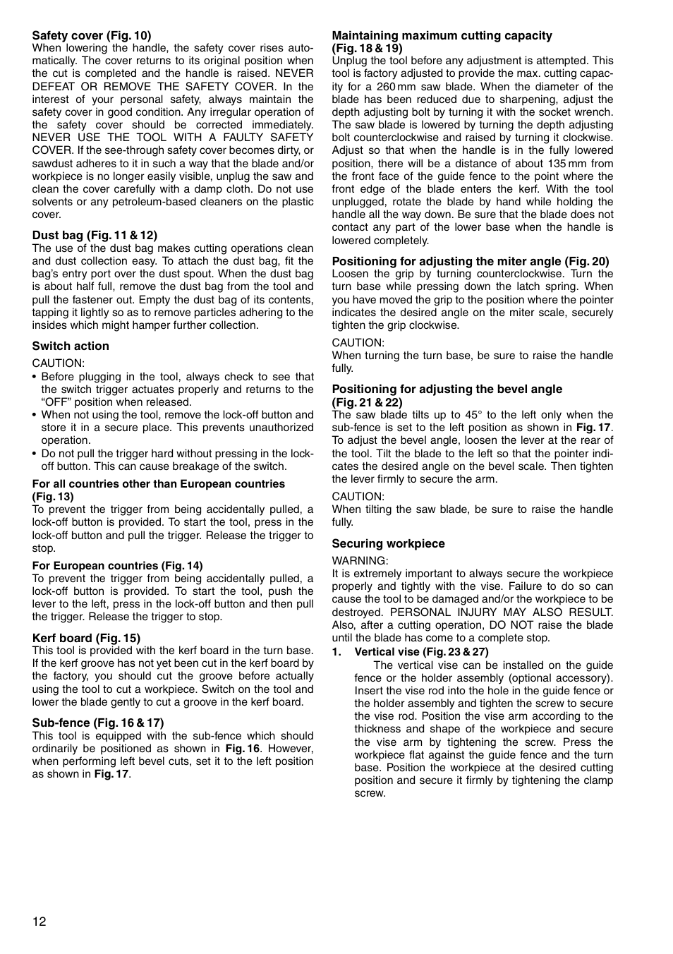 Makita LS1040F User Manual | Page 12 / 44