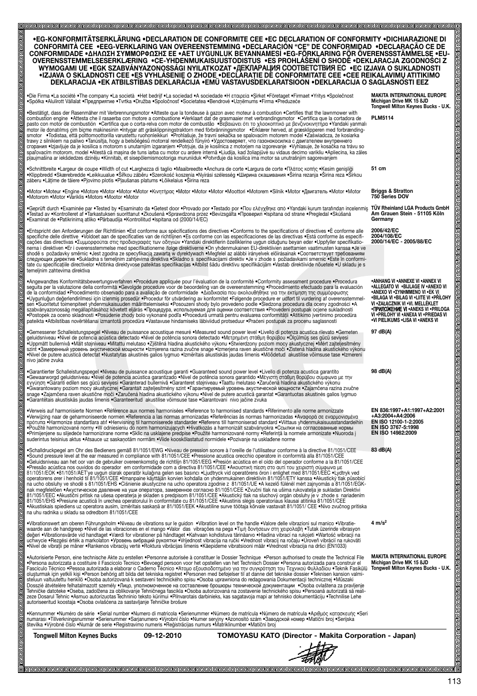 Makita PLM5115 User Manual | Page 113 / 132