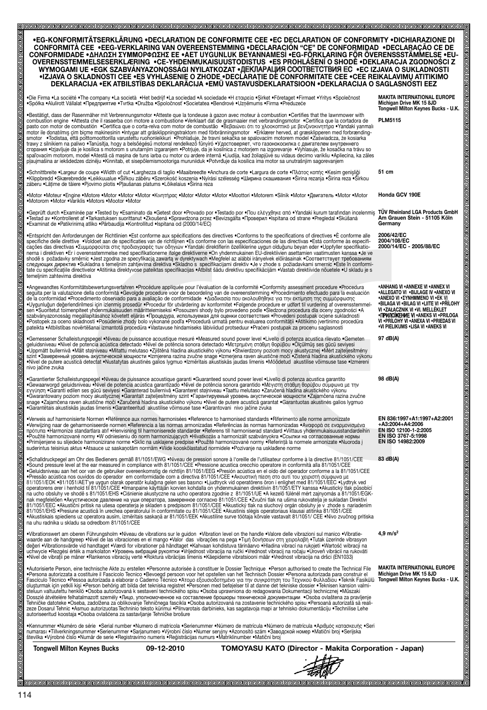 Makita PLM5115 User Manual | Page 114 / 132