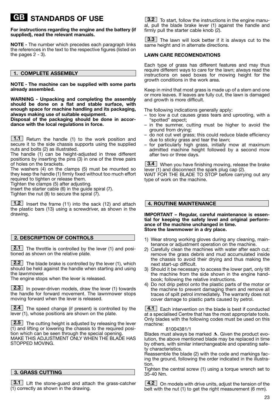 Standards of use | Makita PLM5115 User Manual | Page 23 / 132